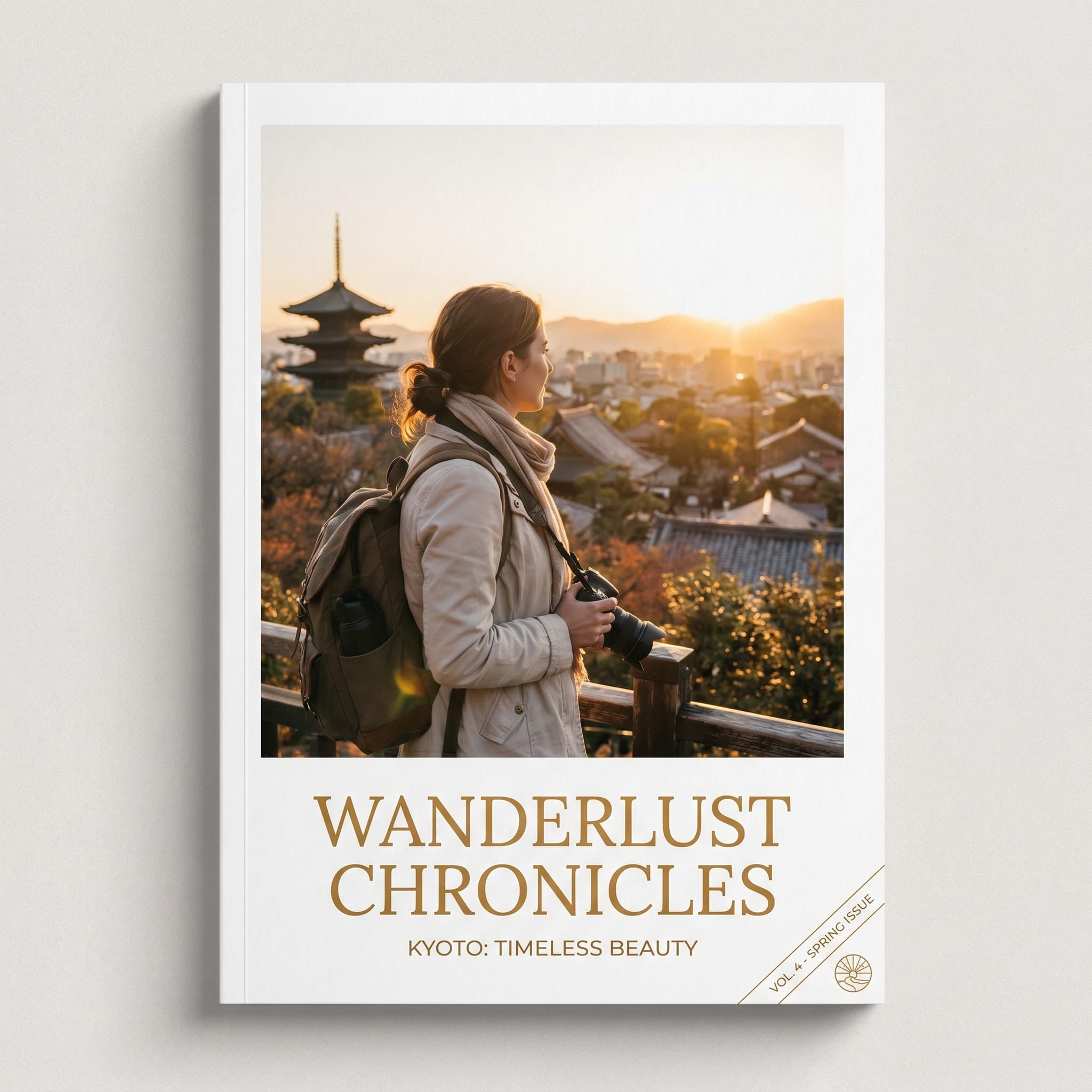 A beautiful, photo book style magazine cover that fully utilizes the 9:16 aspect ratio with precise coordinates.